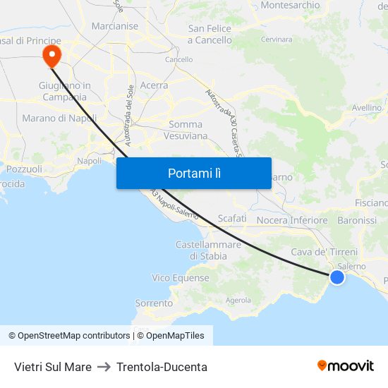 Vietri Sul Mare to Trentola-Ducenta map