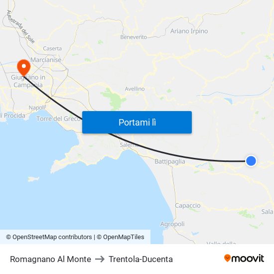 Romagnano Al Monte to Trentola-Ducenta map