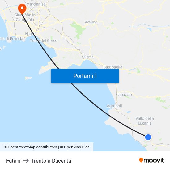 Futani to Trentola-Ducenta map