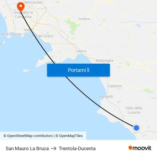 San Mauro La Bruca to Trentola-Ducenta map