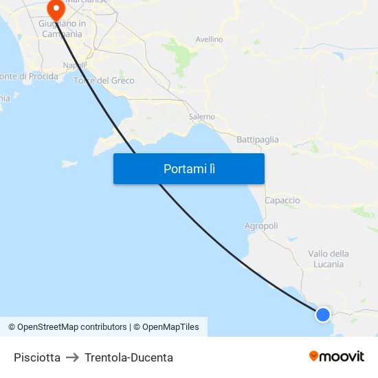 Pisciotta to Trentola-Ducenta map