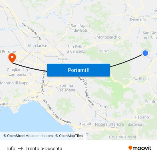 Tufo to Trentola-Ducenta map