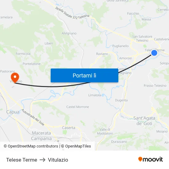 Telese Terme to Vitulazio map