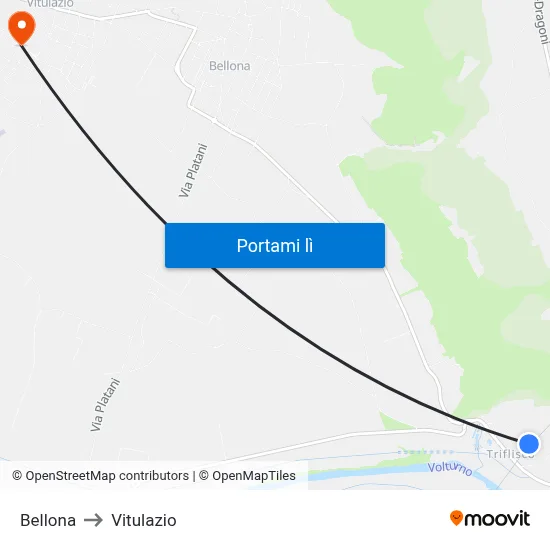 Bellona to Vitulazio map