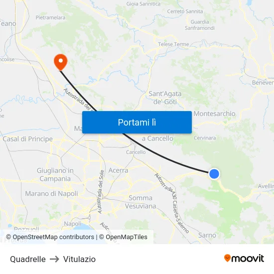 Quadrelle to Vitulazio map