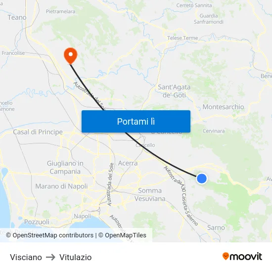 Visciano to Vitulazio map