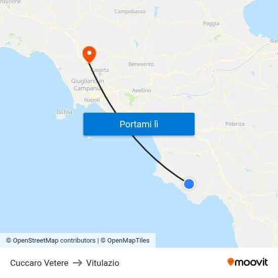 Cuccaro Vetere to Vitulazio map