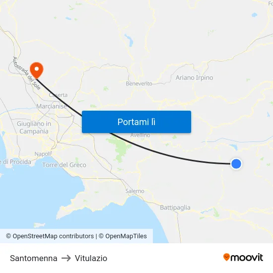 Santomenna to Vitulazio map
