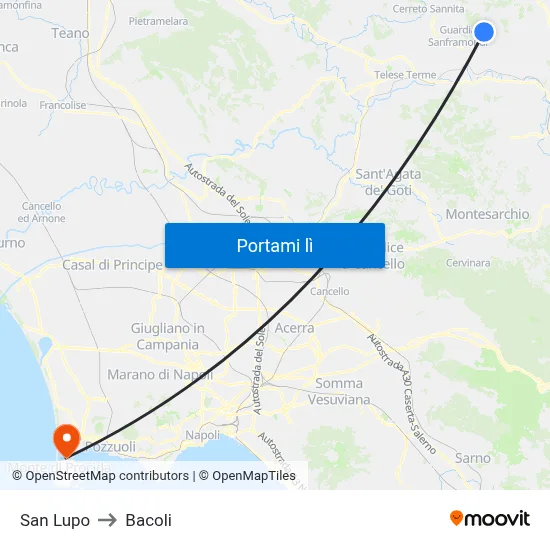 San Lupo to Bacoli map