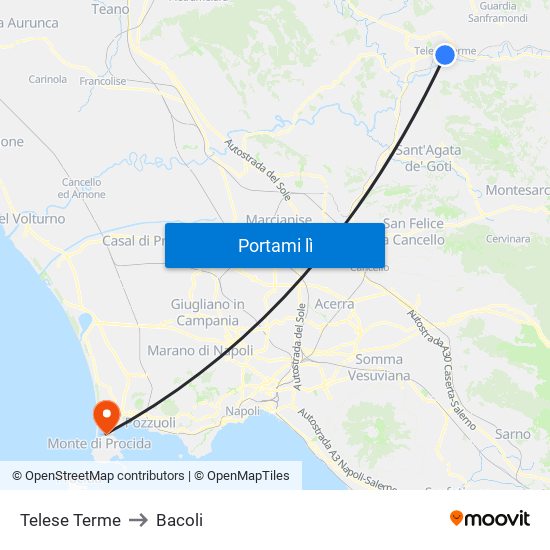 Telese Terme to Bacoli map