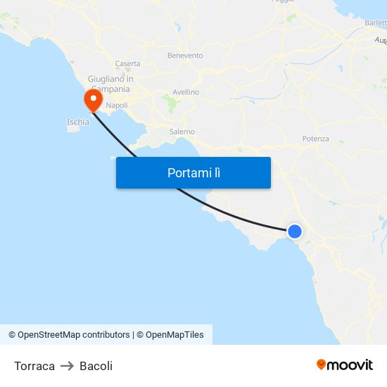 Torraca to Bacoli map