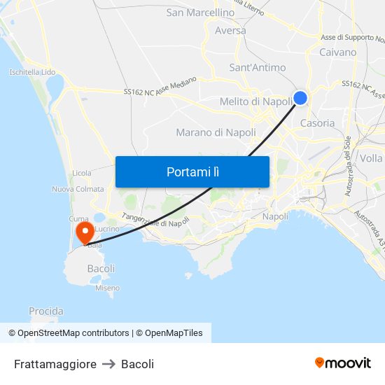 Frattamaggiore to Bacoli map