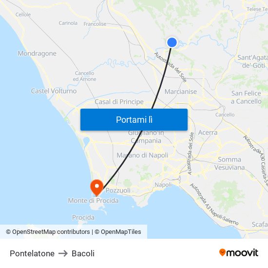 Pontelatone to Bacoli map