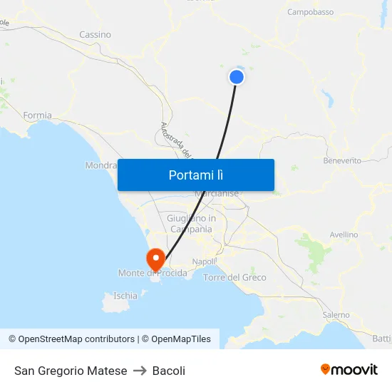 San Gregorio Matese to Bacoli map