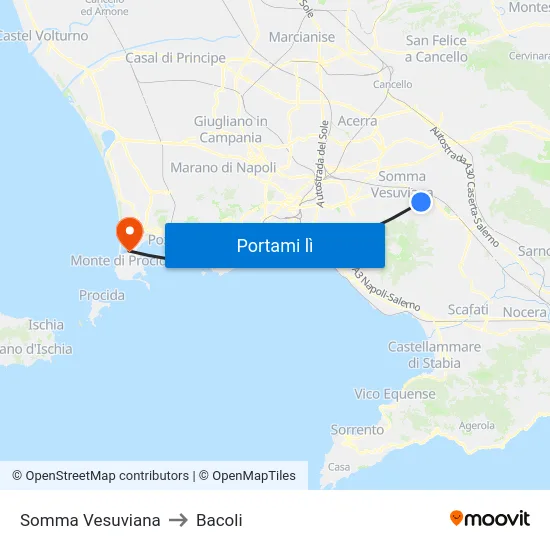 Somma Vesuviana to Bacoli map