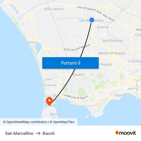 San Marcellino to Bacoli map