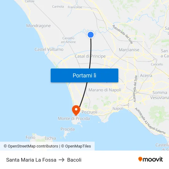 Santa Maria La Fossa to Bacoli map