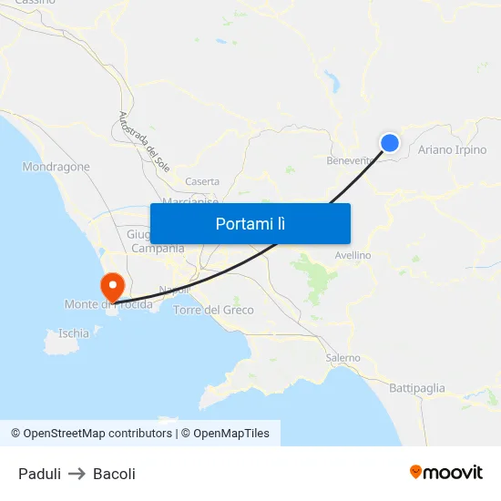 Paduli to Bacoli map