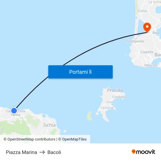 Piazza Marina to Bacoli map
