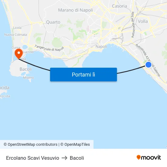 Ercolano Scavi Vesuvio to Bacoli map