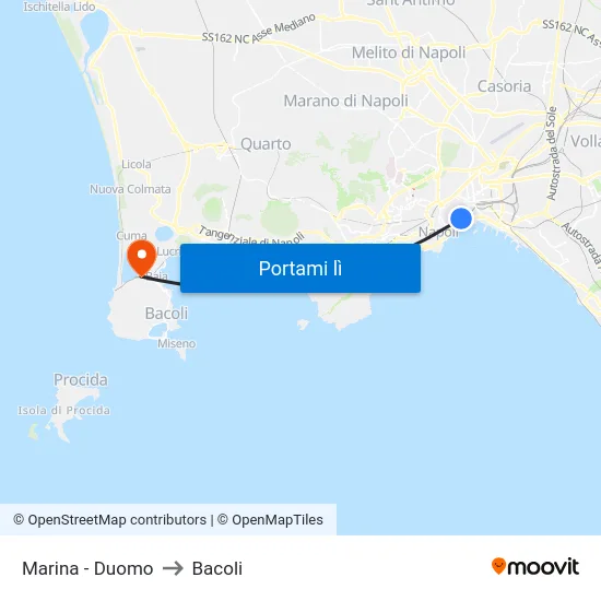 Marina - Duomo to Bacoli map