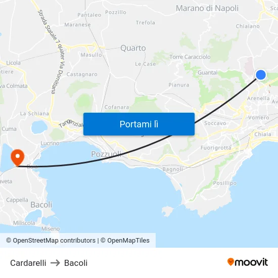 Cardarelli to Bacoli map