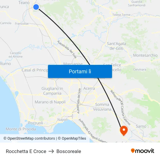 Rocchetta E Croce to Boscoreale map