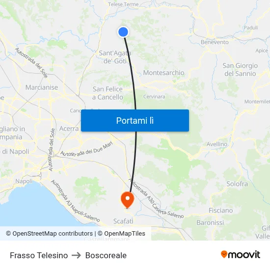 Frasso Telesino to Boscoreale map