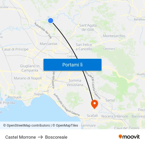 Castel Morrone to Boscoreale map