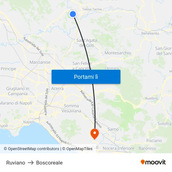 Ruviano to Boscoreale map