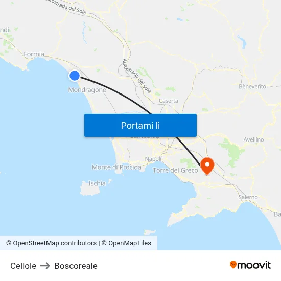 Cellole to Boscoreale map