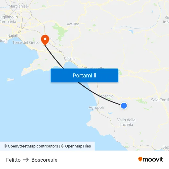 Felitto to Boscoreale map