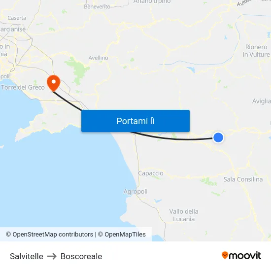 Salvitelle to Boscoreale map