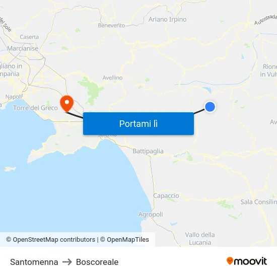 Santomenna to Boscoreale map