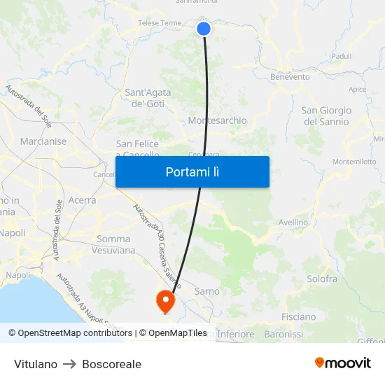 Vitulano to Boscoreale map