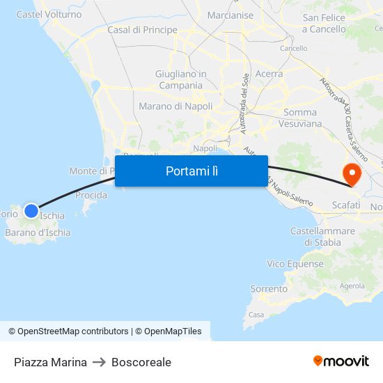 Piazza Marina to Boscoreale map