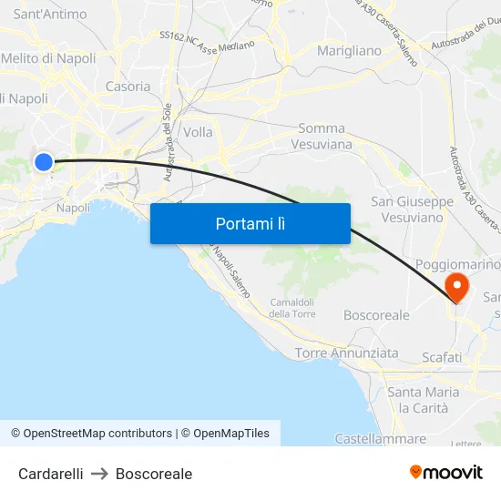 Cardarelli to Boscoreale map