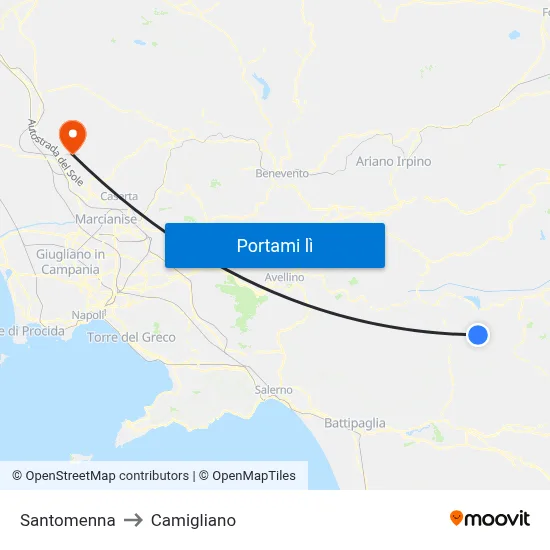 Santomenna to Camigliano map