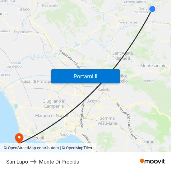 San Lupo to Monte Di Procida map