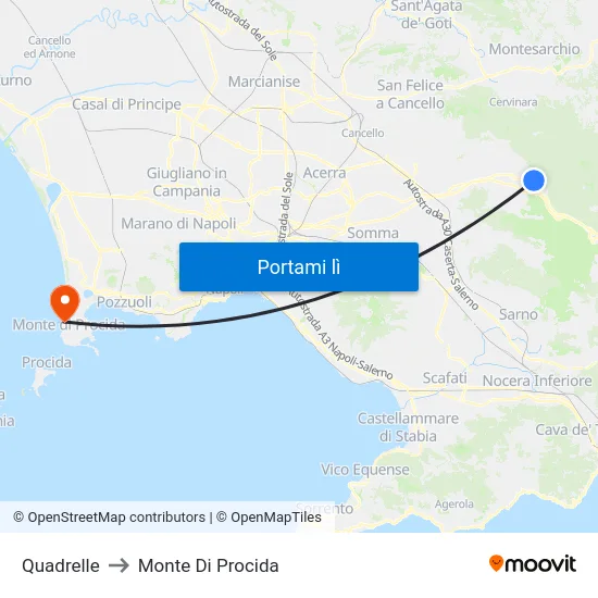 Quadrelle to Monte Di Procida map