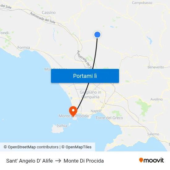 Sant' Angelo D' Alife to Monte Di Procida map