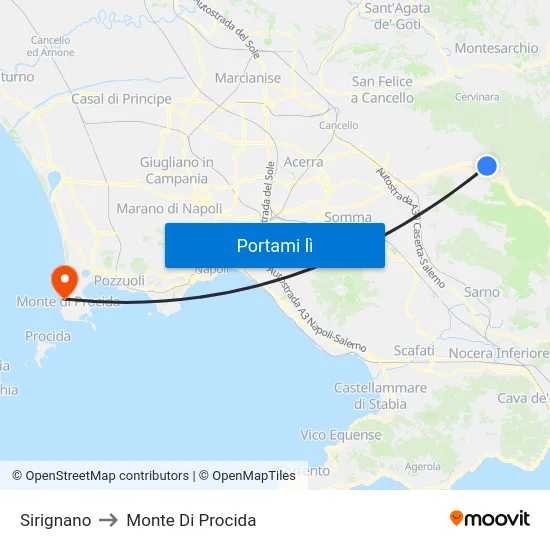Sirignano to Monte Di Procida map