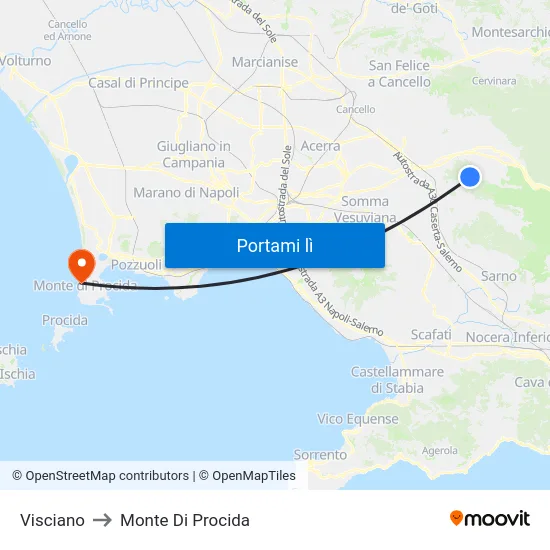 Visciano to Monte Di Procida map