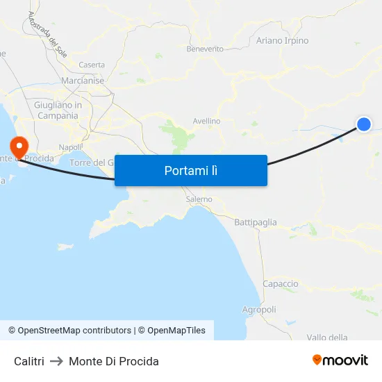 Calitri to Monte Di Procida map