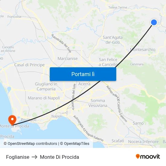 Foglianise to Monte Di Procida map