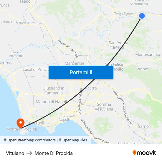 Vitulano to Monte Di Procida map