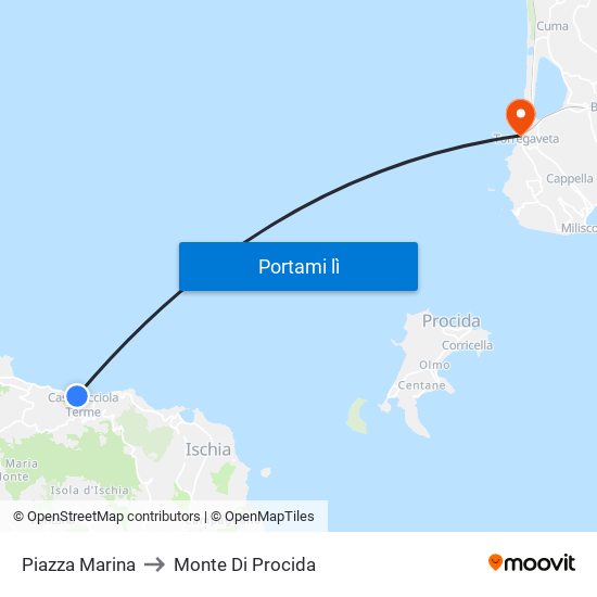 Piazza Marina to Monte Di Procida map