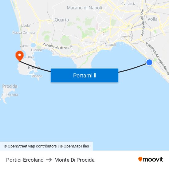 Portici-Ercolano to Monte Di Procida map