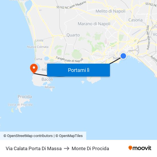 Via Calata Porta Di Massa to Monte Di Procida map