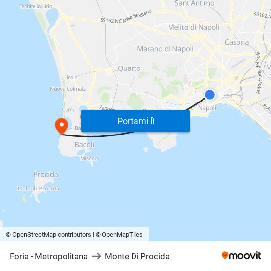 Foria - Metropolitana to Monte Di Procida map